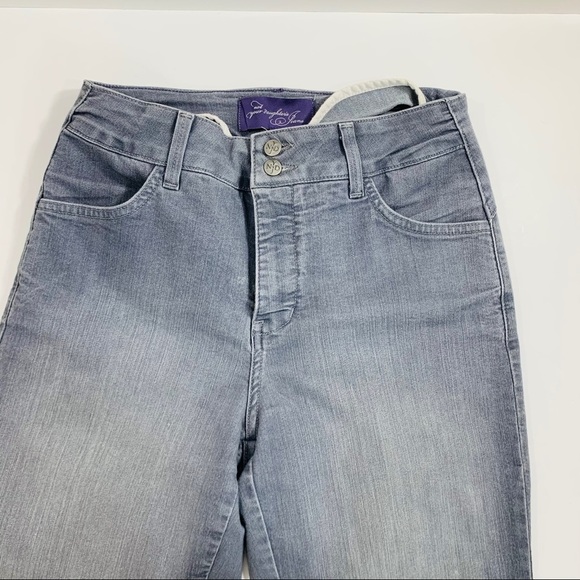 NYDJ Grey Lift & Tuck Jeans Folded Cuff Straight 4 - Picture 6 of 13